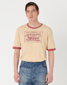 LEVI'S® VINTAGE CLOTHING 1970'S リンガーTシャツ レッド BATTERY BACK PATCH