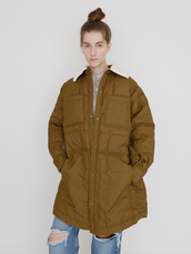 PADDED UTILITY COAT COFFEE LIQUER
