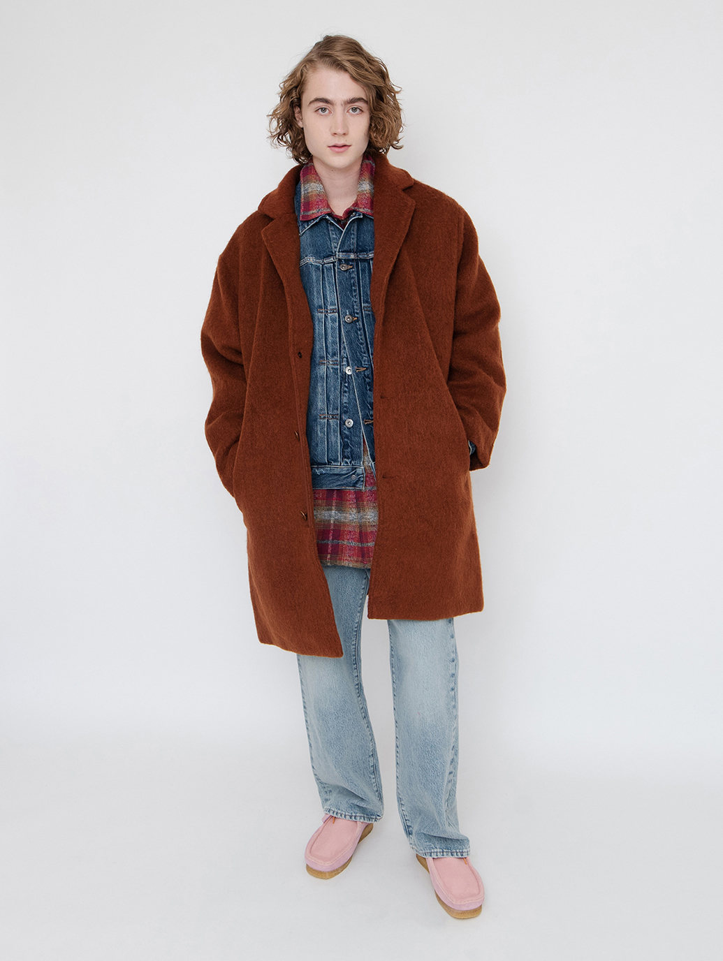 LEVI'S® MADE&CRAFTED®SLOUCHY OVERCOAT CHERRY